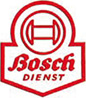 Pierwszy symbol Bosch Service w kolorze czerwonym, jako zarejestrowany znak handlowy